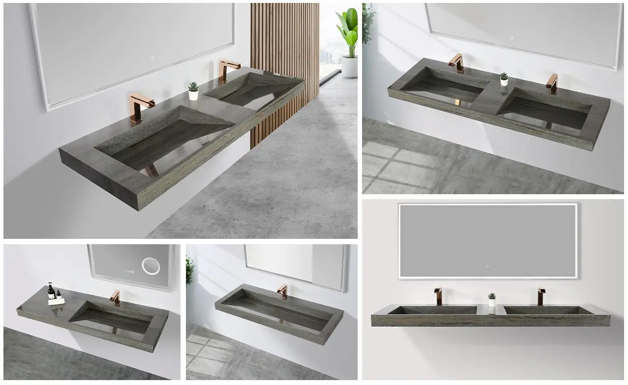 KingKonree wallhung wall mounted stainless sink design for hotel 3