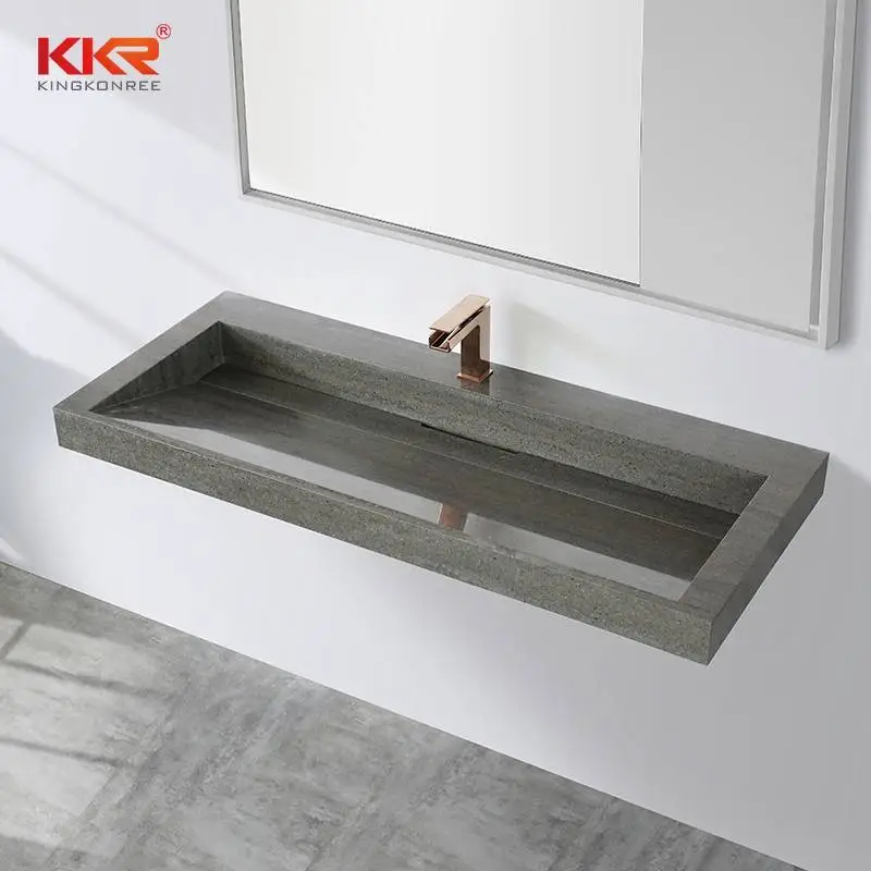 Rechteckiges Badezimmer-Waschbecken aus Kunststein mit fester Oberfläche, modernes Badezimmer-Waschbecken KKR-M8873-1 1