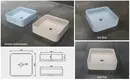 KingKonree white square above counter bathroom sink cheap sample for restaurant 4