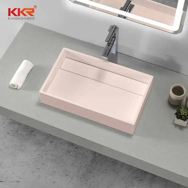 Lavabo rettangolare in superficie solida KKR Lavabo per bagno Lavabo KKR-1329 1