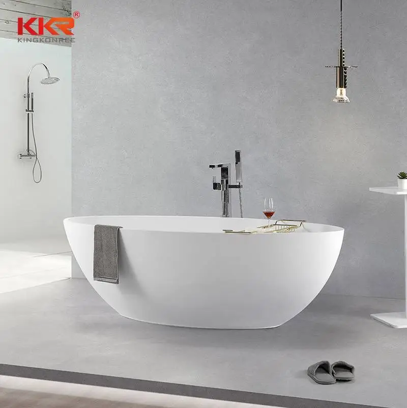 مخصص سطح صلب الحمام طليق الحمام حجر الراتنج حوض الاستحمام KKR-B093 1