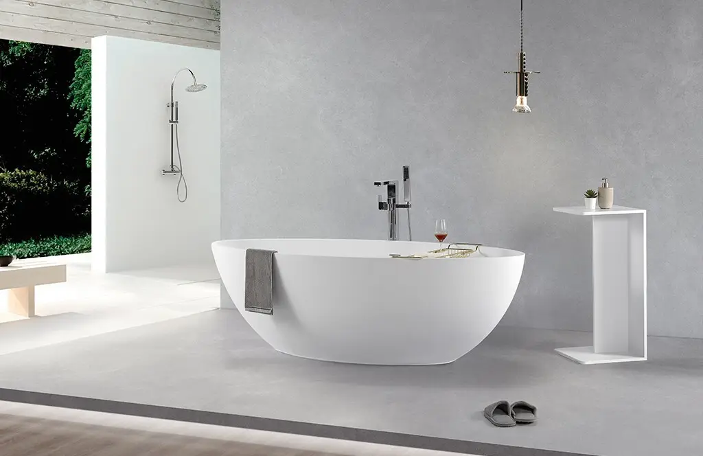 hot selling solid surface freestanding bathtub OEM for family decoration 2