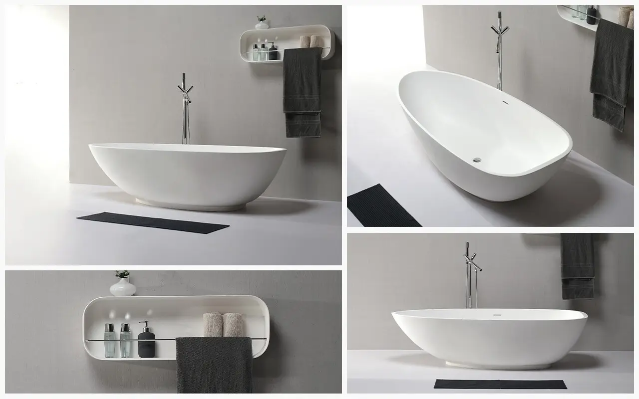 KingKonree finish small freestanding soaking tub custom for family decoration 4