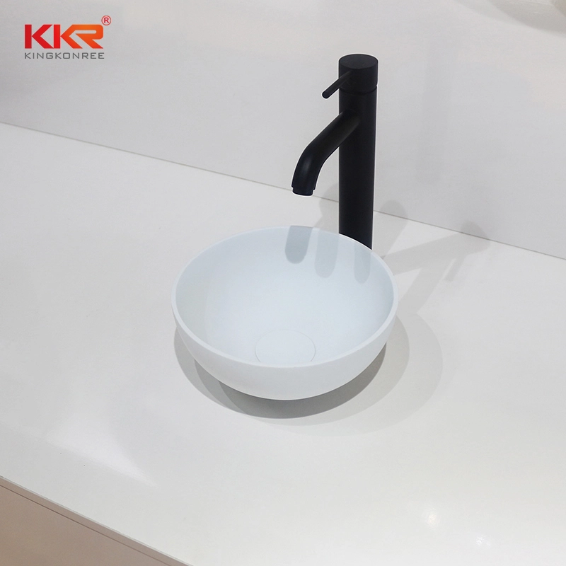 Lavabos de piedra artificial con sobremesa de superficie sólida KKR-1515-2 1