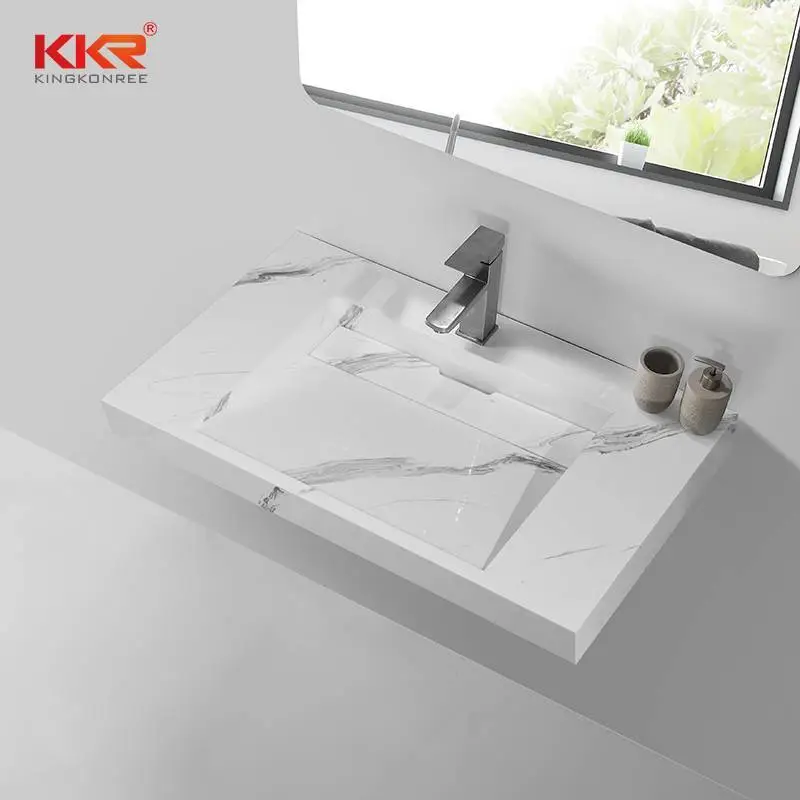Heißes Verkaufs-Einfaches Art-Muster-Becken-Wand-hängendes Entwurfs-Waschbecken im Badezimmer KKR-M8819 1