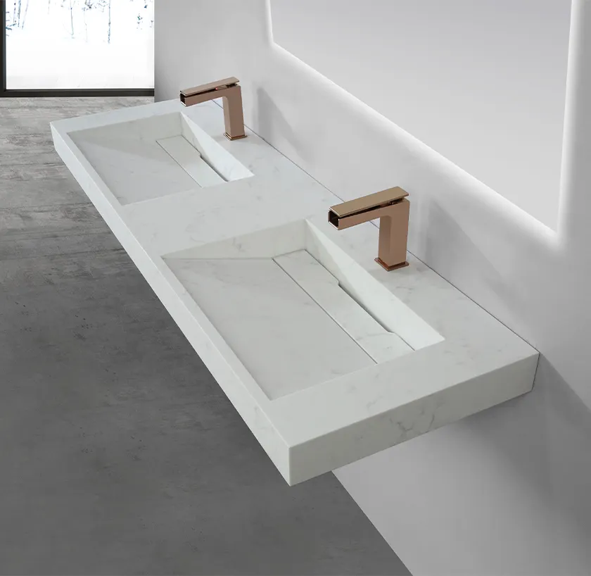 KingKonree concrete resin wall hung basin design for home 2