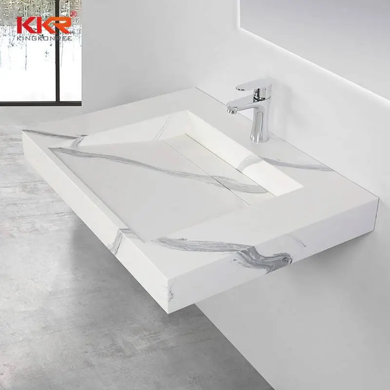 Kingkonree Lavandino per Wc in Solid Surface Bianco Puro / Lavabi per WC KKR-USVS-30 1