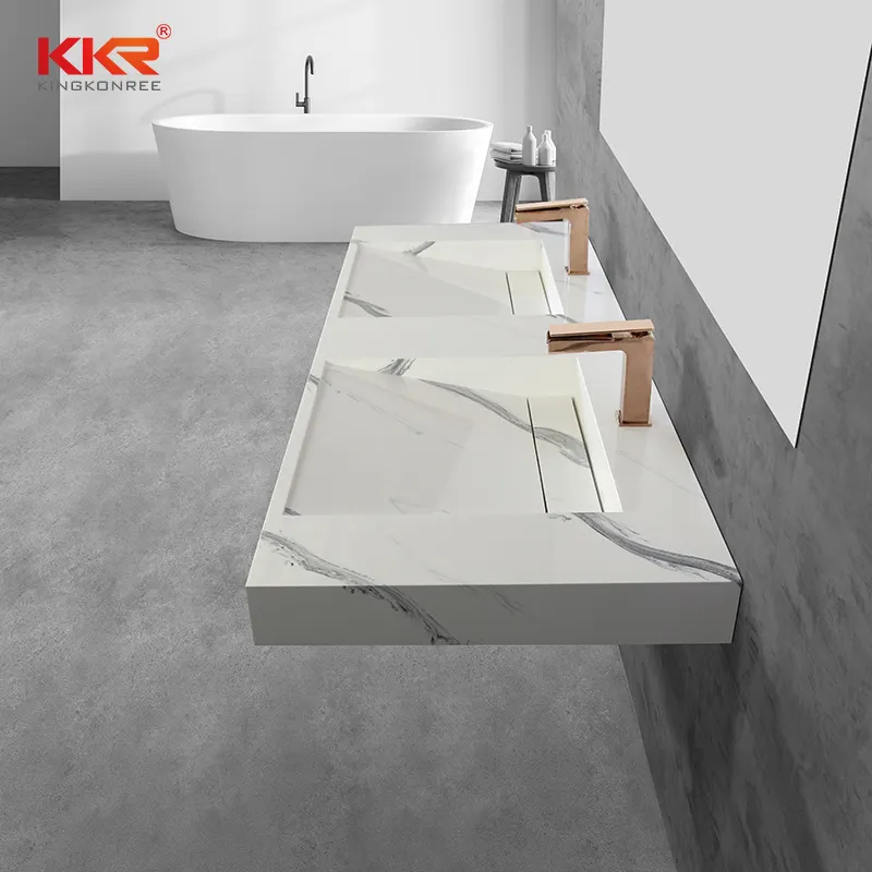KingKonree double wall mounted corner basin design for hotel 1