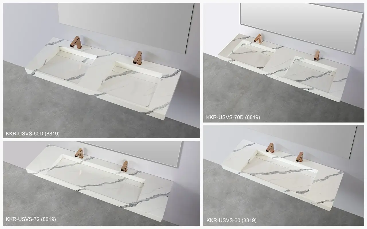 KingKonree double wall mounted corner basin design for hotel 4