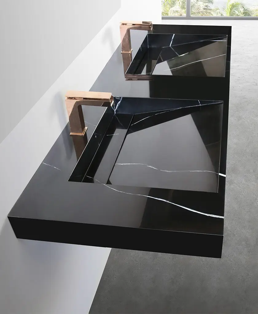 KingKonree square modern wall hung sink sink for hotel 2