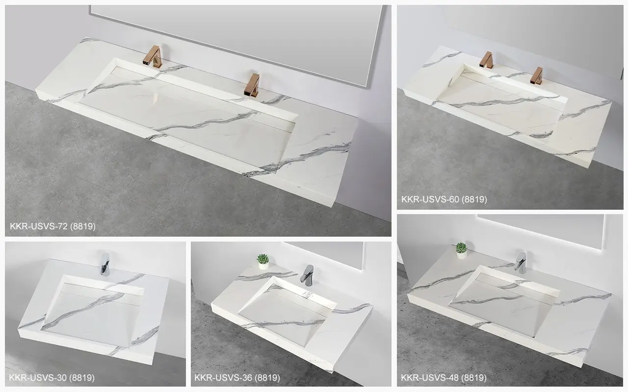 KingKonree texture rectangular wall hung basin supplier for home 4