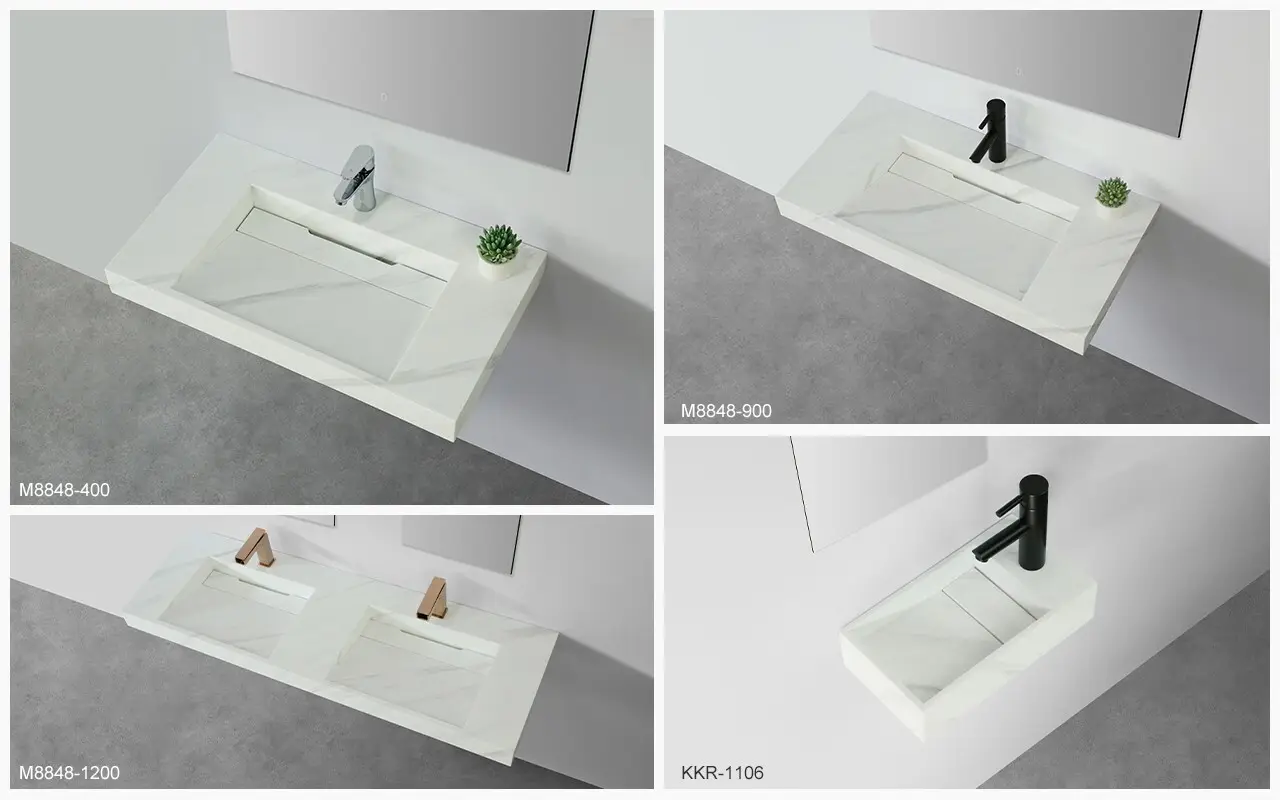 KingKonree rectangular wall hung basin design for toilet 4