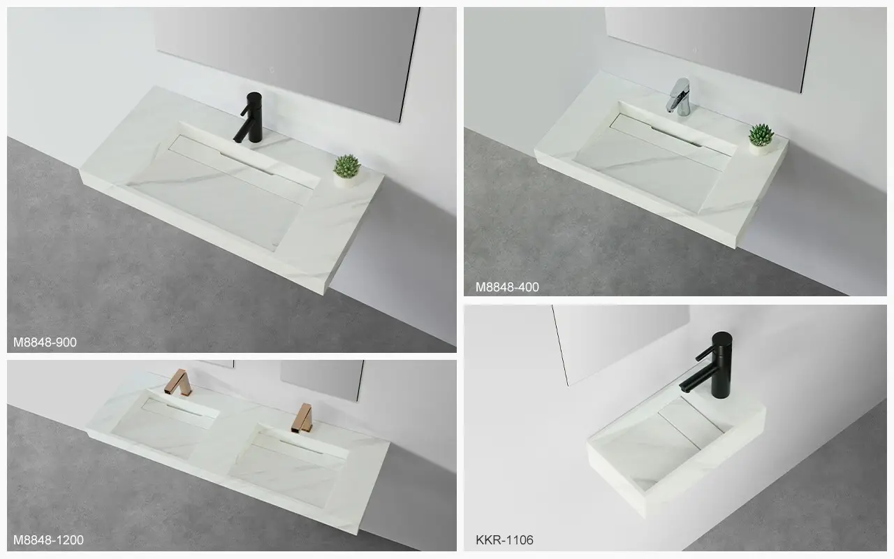 KingKonree 450mm wall hung basin manufacturer for toilet 4