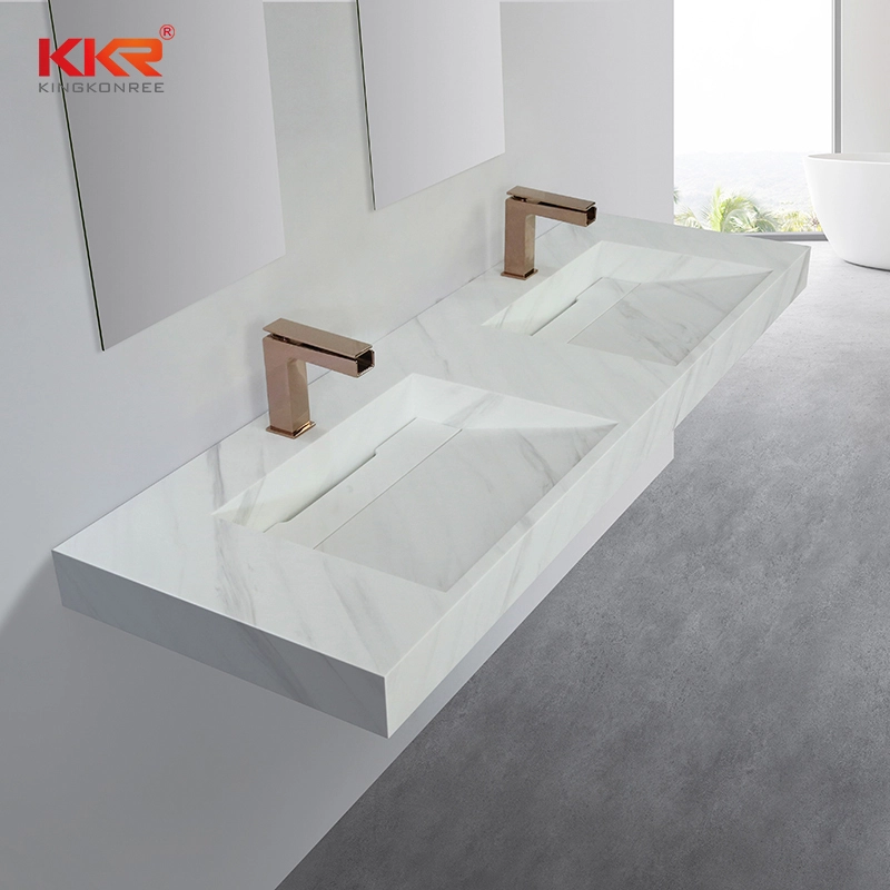 Lavabo largo para baño, lavabo de piedra Artificial de superficie sólida, lavabo de resina acrílica M8868-1200 1