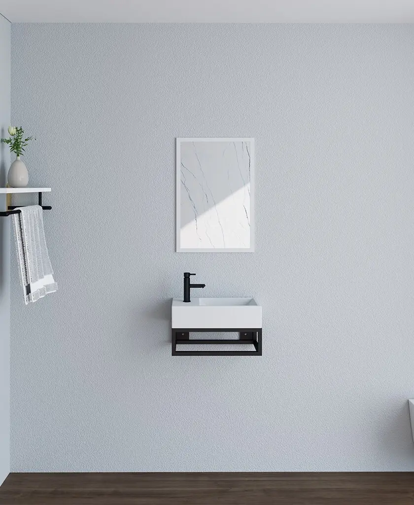 KingKonree wall mounted basin with towel rail supplier for bathroom 2