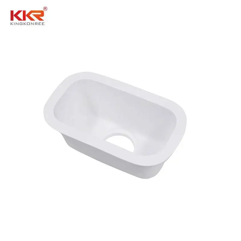 Italian Style Artificial Stone White Design Solid Surface Kitchen Sink KKR-MC01 1