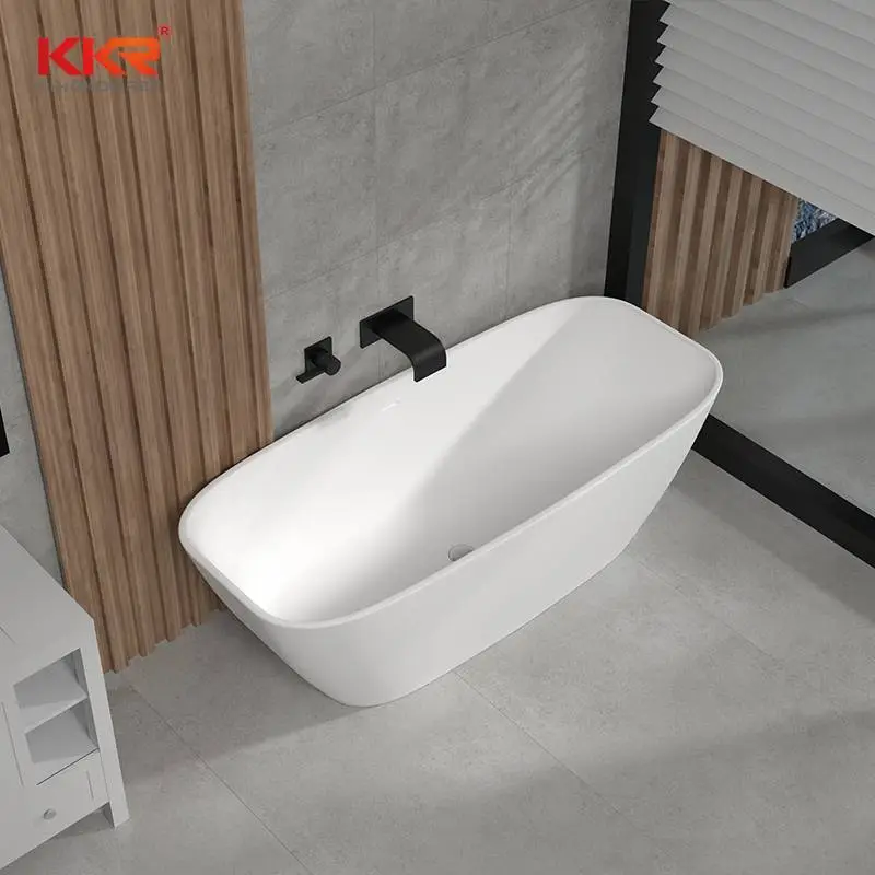 Badewanne mit fester Oberfläche, freistehende Badezimmer-Badewanne aus Steinharz, KKR-B037 1