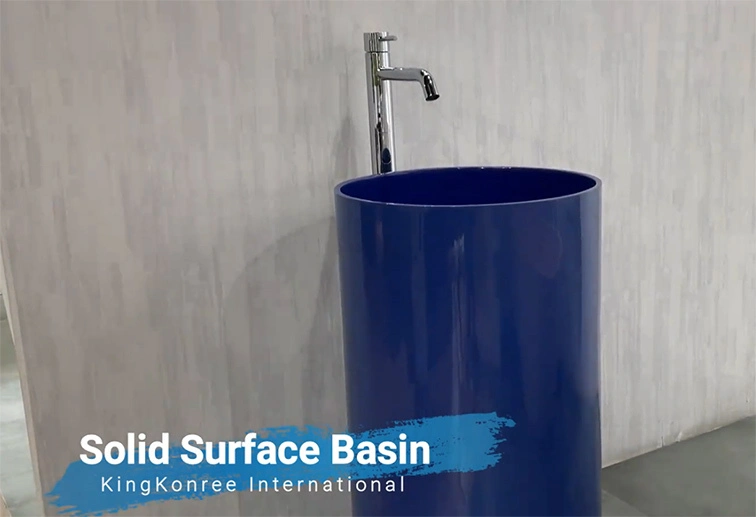 Gratis Stand Art Basin Sink Acryl Wash Hand Sink Solid Surface wastafel 1