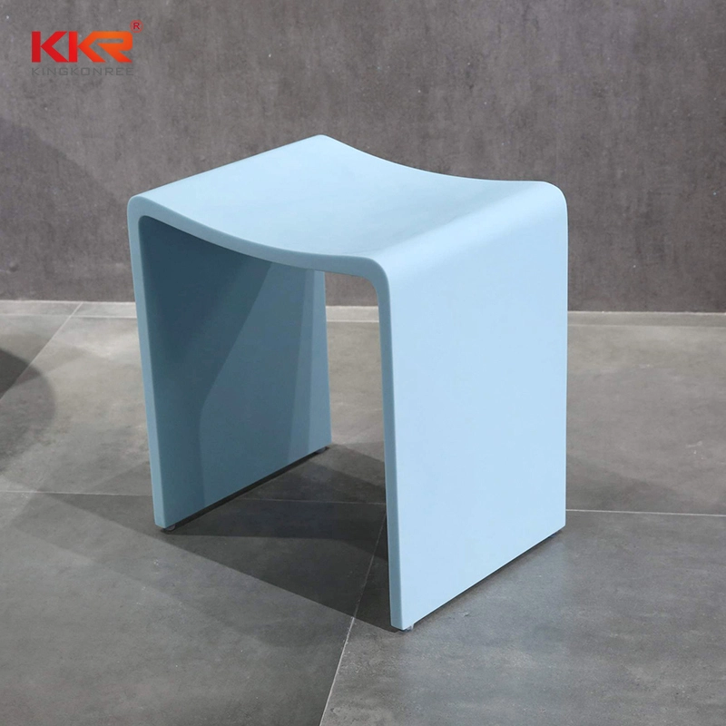 Banco de chuveiro de banheiro de resina de superfície sólida azul celeste 1