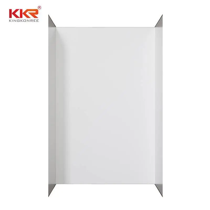 Kingkonree Lisse Vertical Culture Marbre Blanc Panneau Mural De Douche Douche Surround Baignoires KKR-CMW07 1