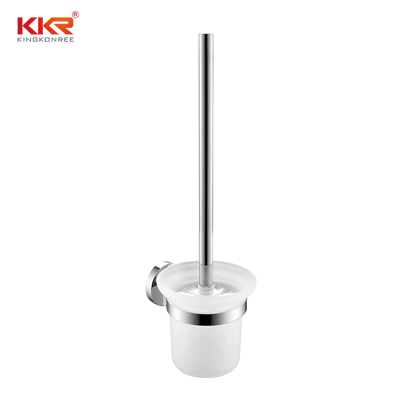 Waist Hole Design Stainless Steel Freestanding Toilet Brush Holder Luxury 1