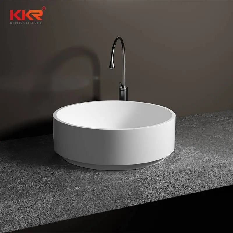 Hotel Beliebtes weißes Waschbecken im Badezimmer, Waschbecken, rundes Waschbecken, KKR-2115 1