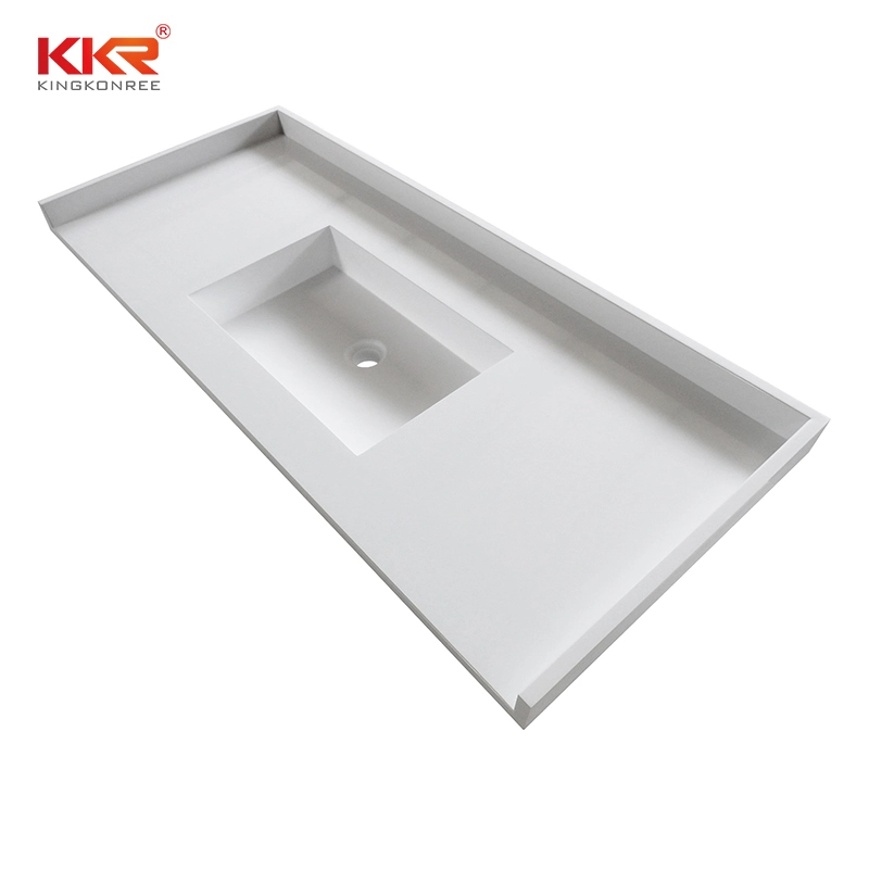 Dessus de vanité à surface solide en acrylique blanc royal KKR-VT03 1