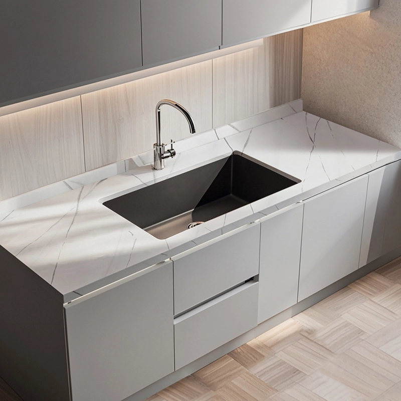 Custom Marble White Solid Surface  Countertop for Kitchen 1