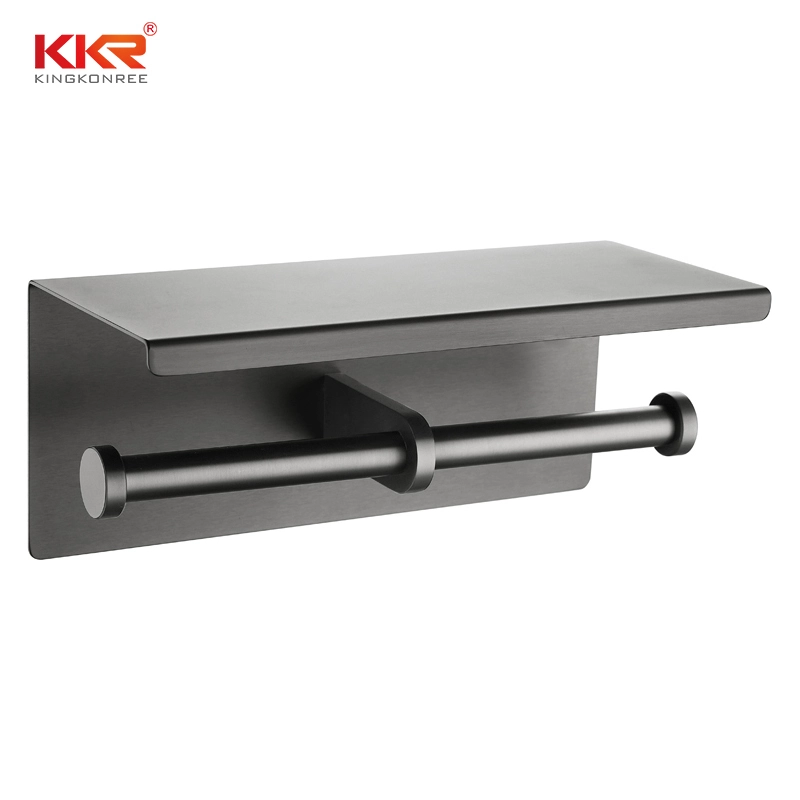 Suporte de rolo de papel higiênico de aço inoxidável montado na parede do banheiro moderno KKR-3509B 1