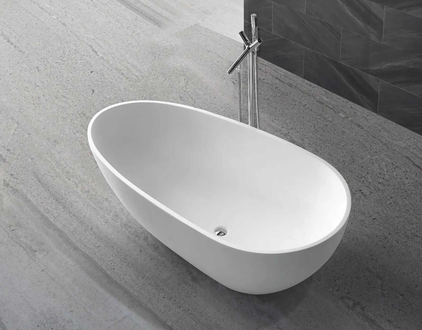 KingKonree Brand kkr atrifial 1800mm custom Solid Surface Freestanding Bathtub 2