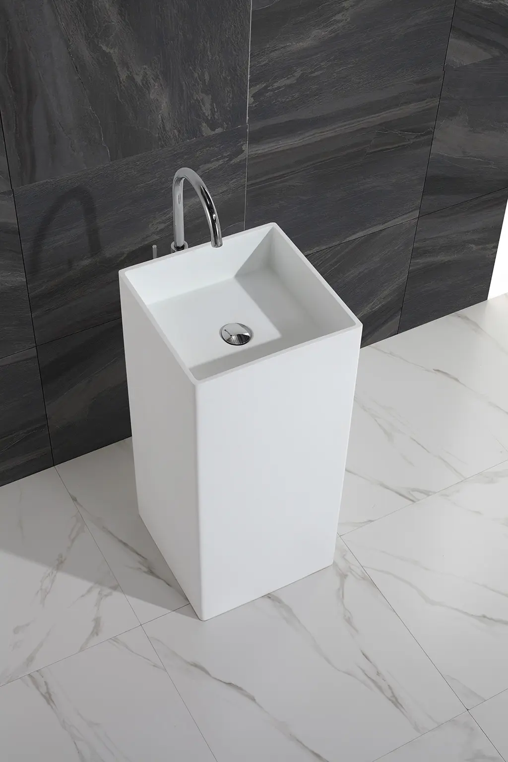 acyrlic white KingKonree Brand bathroom free standing basins factory 2