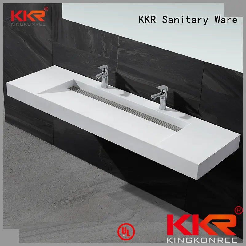 rectangle Custom acrylic wall mounted wash basins fancy KingKonree 1