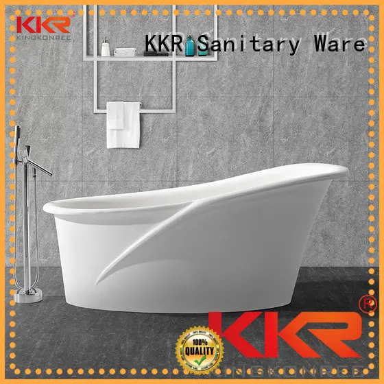 150cm stone shelves solid surface bathtub KingKonree 1
