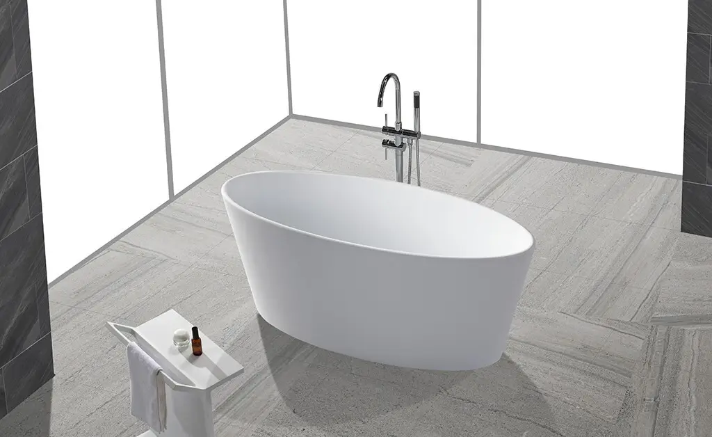Quality KingKonree Brand Solid Surface Freestanding Bathtub black 2