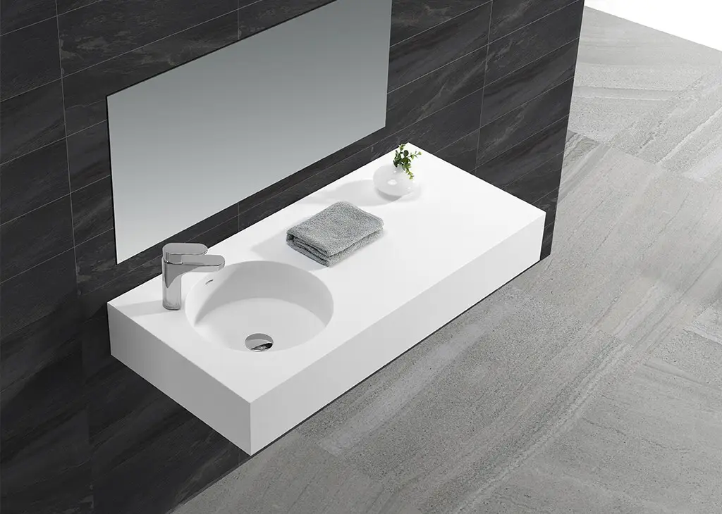 KingKonree Brand acrylic marble mounted modern wall mounted wash basins 2
