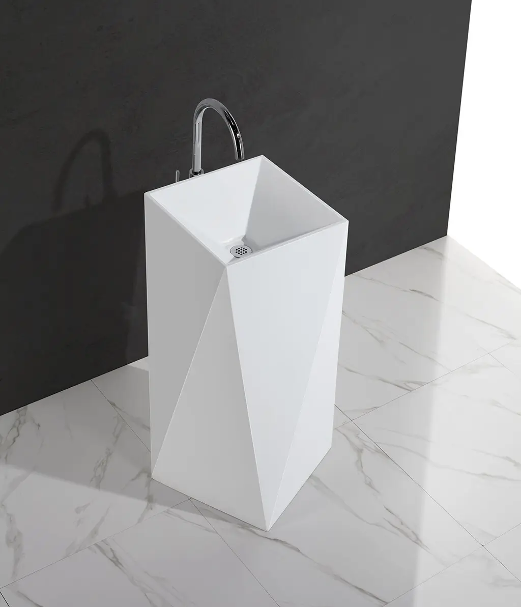 artificial free standing wash basin manufacturer for hotel 2