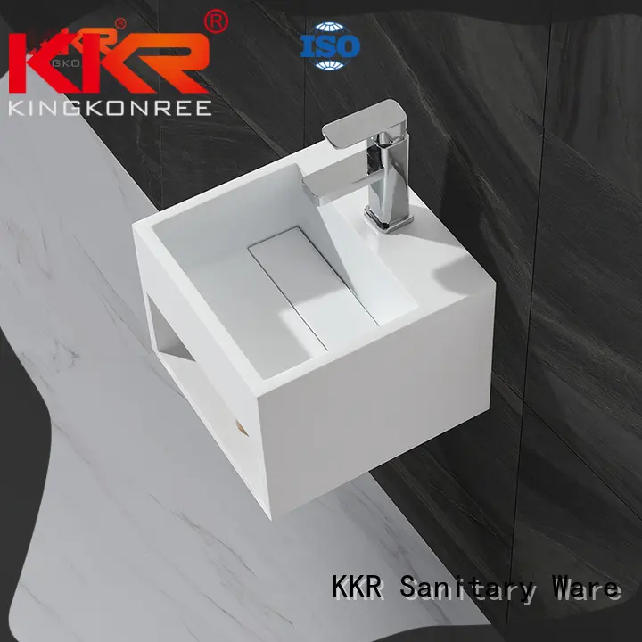 marble cheap wall hung basin resin for toilet KingKonree 1
