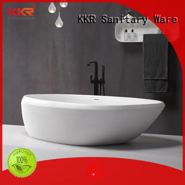 Unique Design Solid Surface Acrylic Stone Freestanding Bathtub KKR-B081 1