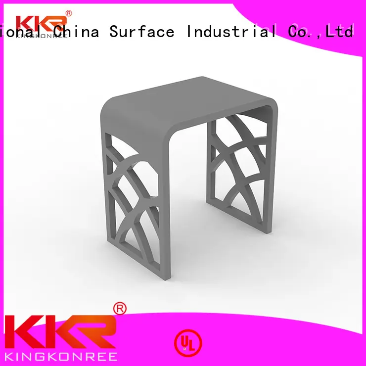 Newly Design White Marble Acrylic Solid Surface Bathroom Stool KKR-Stool - M 1