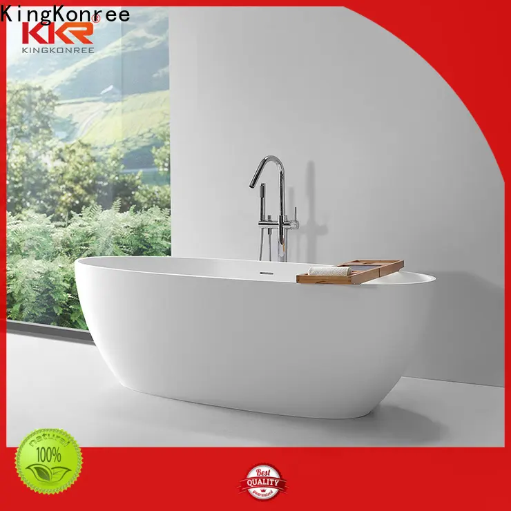 KingKonree white stone resin bath OEM for hotel 1