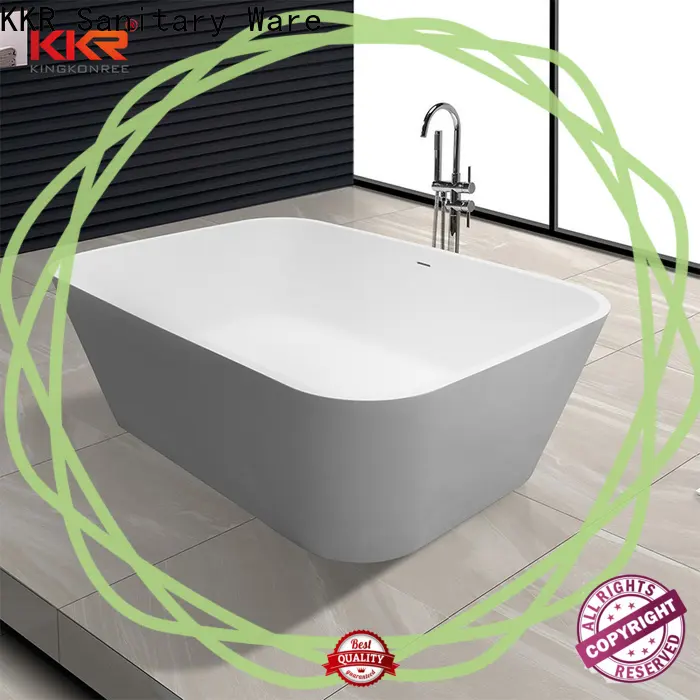 KingKonree marble freestanding soaking bathtub free design for shower room 1