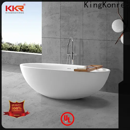 KingKonree practical stone resin bathtub at discount for shower room 1