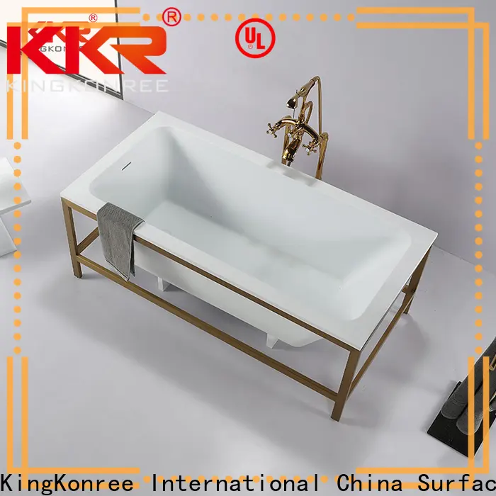 KingKonree stone resin freestanding bath at discount 1