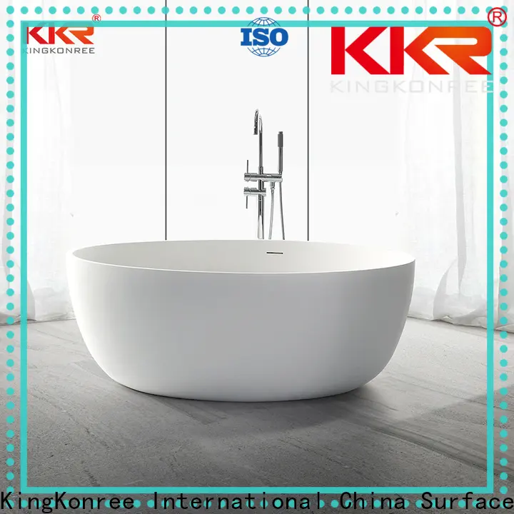 KingKonree overflow round freestanding bathtub ODM for shower room 1