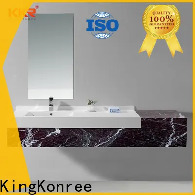 KingKonree grey round basin with cabinet design for bathroom 1