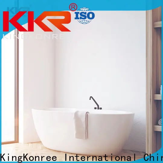 KingKonree white stone freestanding bath custom for family decoration 1