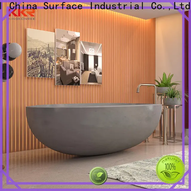 KingKonree white solid surface freestanding tub at discount for bathroom 1