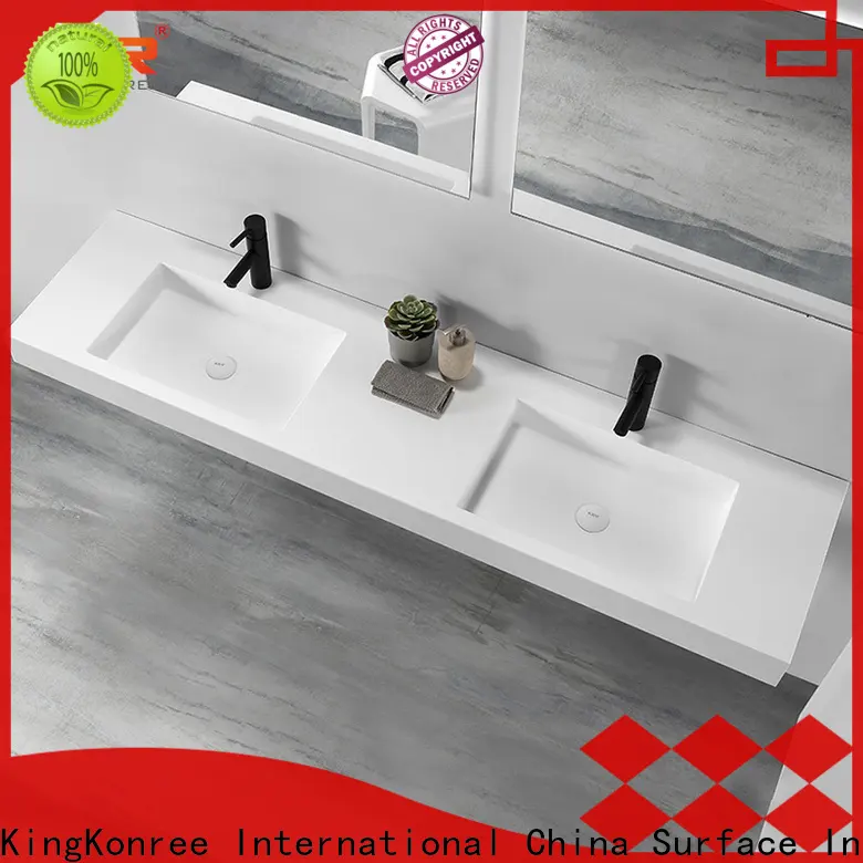 KingKonree artificial wall hung wash basin design for hotel 1