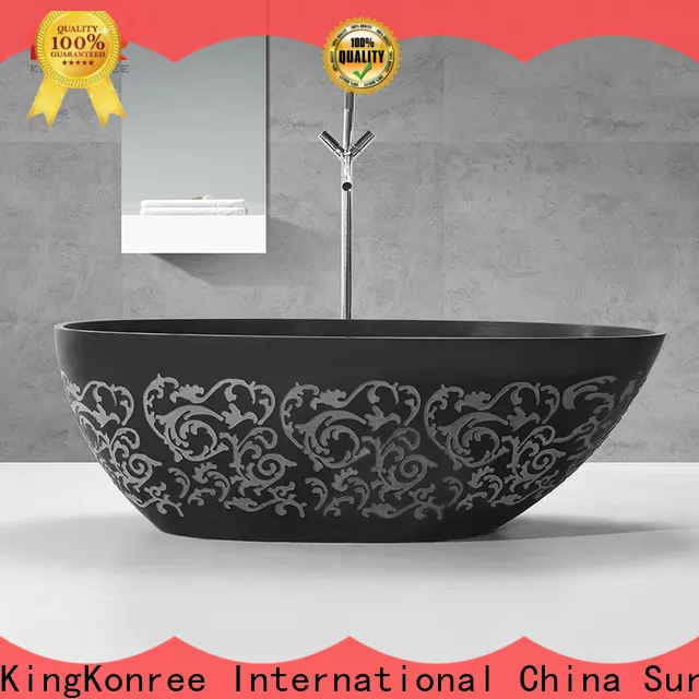 KingKonree hot-sale solid surface freestanding tub free design for shower room 1