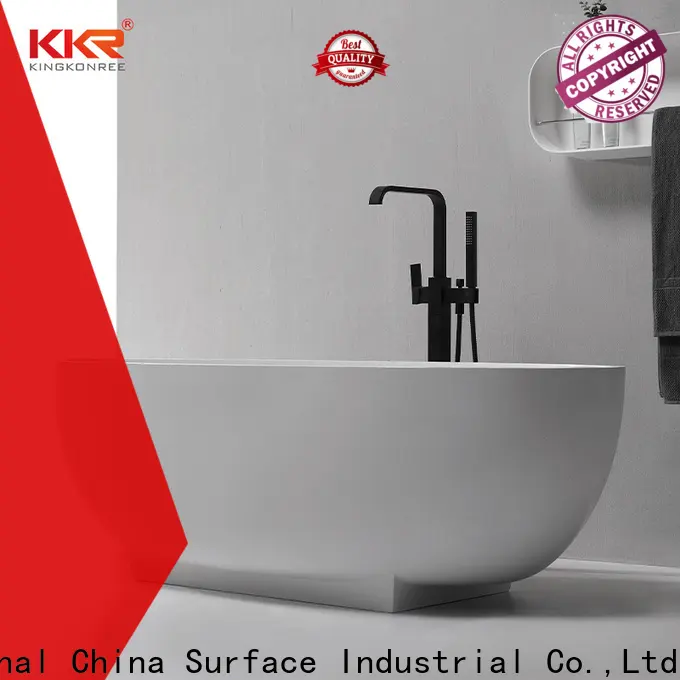 KingKonree durable artificial stone bathtub free design for shower room 1